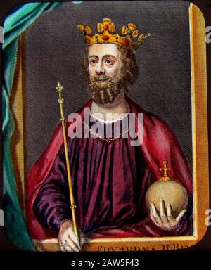 1320 CA , GRANDE-BRETAGNE : ROI ÉDOUARD II D'ANGLETERRE ( 1284 – 1327 ) de House Plantagenet . Portrait gravé au XIXe siècle vers 1840 Ca, sur la couleur