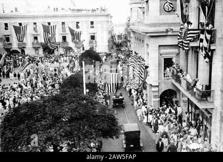 Quatrième De Juillet Célébration Sur La Plaza Prinzipal, San Juan, Porto Rico Banque D'Images