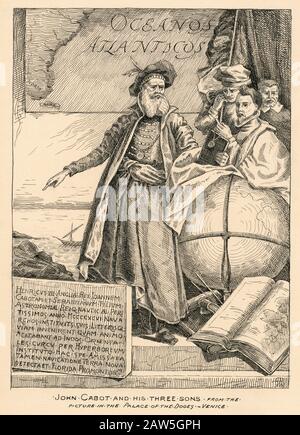 1900 CA, Etats-Unis : le navigateur genoois italien et explorateur John Cabot ( Giovanni Caboto , 1450 CA – 1500 CA ), en 1497 découverte de parties du Nord A Banque D'Images