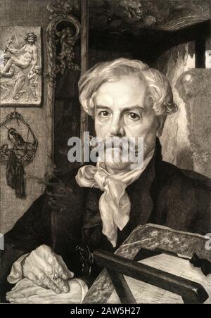 1882 , Paris , FRANCE : Portrait d'Edmond de Goncourt ( 1822 - 1896 ) , écrivain français, critique littéraire , critique d'art , éditeur de livres et les trouves Banque D'Images