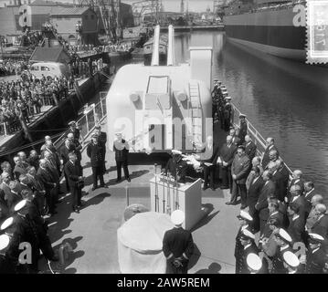 Transfer Destroyer Brabant Du Nord Vlissingen Date : 1 Juin 1955 Lieu : Vlissingen, Zeeland Mots Clés : Transferts, Chasseurs De Sous-Marins Banque D'Images