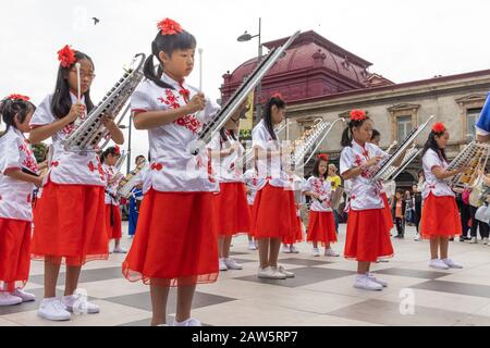 Participants à la célébration annuelle du nouvel an chinois à San José, Costa Rica. Banque D'Images