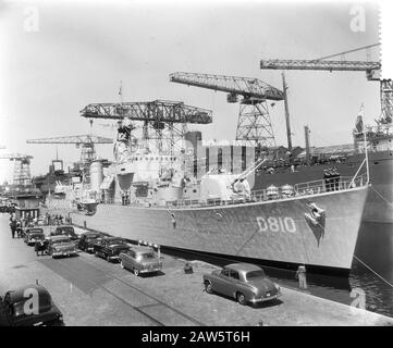 Transfer Destroyer Brabant Du Nord Vlissingen Date : 1 Juin 1955 Lieu : Vlissingen, Zeeland Mots Clés : Transferts, Chasseurs De Sous-Marins Banque D'Images