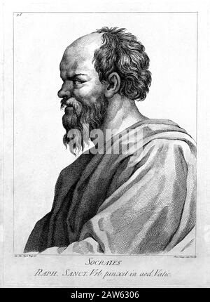 1783 , ROME , ITALIE : le philosophe grec classique SOCRATES ( Athènes 469 - 399 b. C. ) , gravure portrait de D. Cunego , 1783 , copie d'Anton Banque D'Images