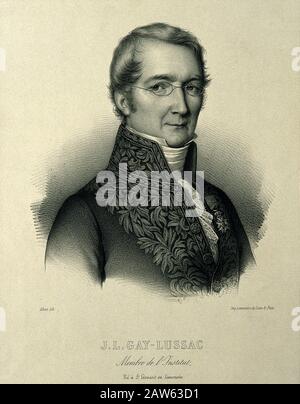 1845 CA , FRANCE : chimiste et physicien français Louis-Joseph GAY-LUSSAC ( 1778 - 1850 ). Il est surtout connu pour sa découverte que l'eau est faite Banque D'Images