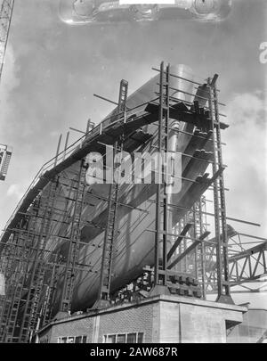 Ordre Marvo, Wilton-Fijenoord Et Rdm Rotterdam Date : 16 Janvier 1950 Lieu : Rotterdam, Hollande-Méridionale Mots Clés : Marine, Chantiers De Construction Navale Nom De L'Établissement : Wilton-Fijenoord Banque D'Images