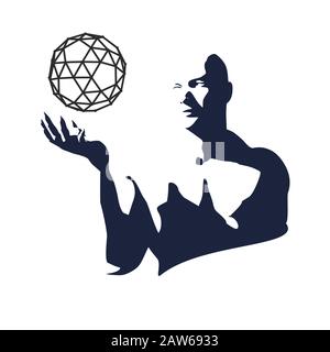 Muscular man posing Illustration de Vecteur