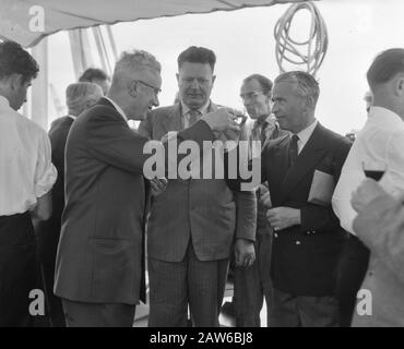 Procès Mary North Nv Zaanlandse Scheepvaartmaatschappij Zaandam Date : 14 Juillet 1956 Lieu : Hollande-Nord, Zaandam, Zaanstad Mots Clés : Tests De Navigation Nom De L'Institution : Zaanlandse Scheepsbouwmaatschappij Banque D'Images