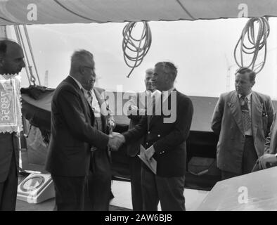 Procès Mary North Nv Zaanlandse Scheepvaartmaatschappij Zaandam Date : 14 Juillet 1956 Lieu : Hollande-Nord, Zaandam, Zaanstad Mots Clés : Tests De Navigation Nom De L'Institution : Zaanlandse Scheepsbouwmaatschappij Banque D'Images