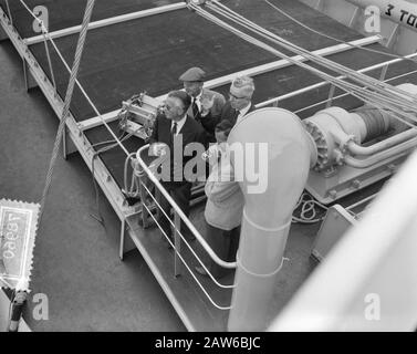 Procès Mary North Nv Zaanlandse Scheepvaartmaatschappij Zaandam Date : 14 Juillet 1956 Lieu : Hollande-Nord, Zaandam, Zaanstad Mots Clés : Tests De Navigation Nom De L'Institution : Zaanlandse Scheepsbouwmaatschappij Banque D'Images