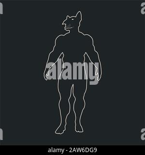 Portrait de Bull terrier avec le corps de l'homme Illustration de Vecteur