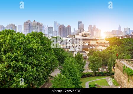 Vue panoramique sur le paysage de la ville de Nanjing Banque D'Images