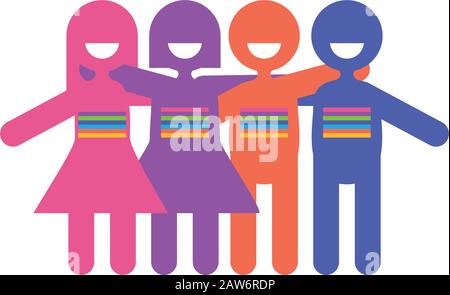 Avatars personnes de jour zéro discrimination, style plat icône vecteur illustration design Illustration de Vecteur