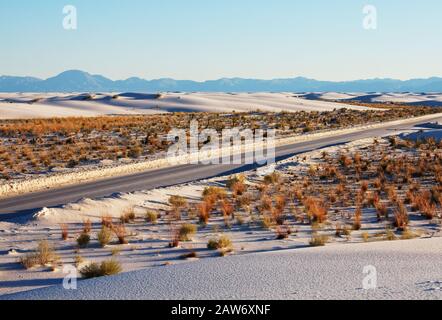 Les dunes de sable blanc à New Mexico, USA Banque D'Images