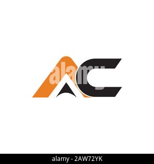 Modèle de conception vectoriel de logo ac ou CA de la lettre initiale Illustration de Vecteur