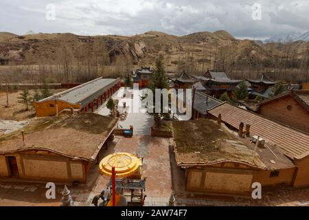 Complexe bouddhiste Mati si près de Zhangye dans la province de Gansu Banque D'Images