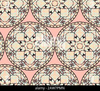 Motif mandala sans couture. Éléments décoratifs vintage. Arrière-plan dessiné à la main. Illustration de Vecteur
