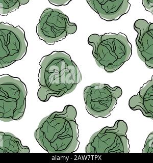 Motif de chou sans couture. Fond sans fin de chou rouge, texture. Illustration de Vecteur