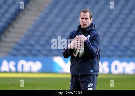 Édimbourg, Royaume-Uni. 7 février 2020. Edinburgh, BT Murrayfield Stadium, Royaume-Uni., . G6N2019 - deuxième série - Ecosse contre Angleterre Légende : les capitaines de l'équipe d'Ecosse se tiennent à BT Murrayfield le vendredi 07 février 2020 Chris Paterson ( crédit: Rob Gray/Alay Live News Banque D'Images