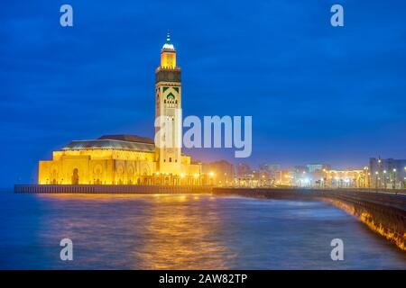 Mosquée Hassan II, Casablanca, Maroc, Afrique Banque D'Images