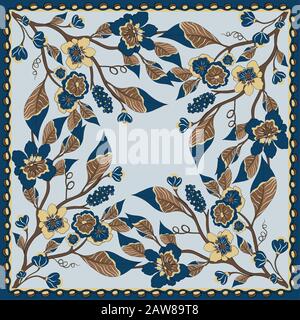 Belle nappe de fleurs indiennes ethniques. Bel ornement vectoriel. Illustration de Vecteur