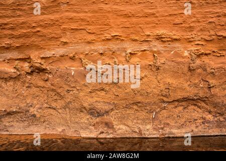 Détails du mur de grès au-dessus du ruisseau à Horseshoe Canyon, parc national de Canyonlands, Utah, États-Unis Banque D'Images