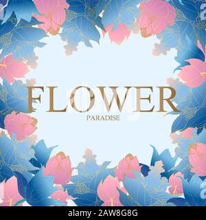 Design Vectoriel À Fleurs Tendance. Fleurs Protea avec fond bleu pâle. Illustration de Vecteur