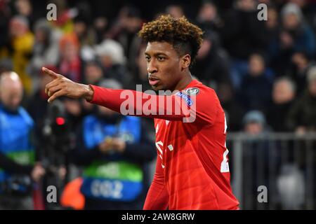 Munich, Allemagne. 7 février 2020. Kingsley COMAN (FC Bayern Munich) dans l'équipe contre RB Leipzig. Photo d'archive: Goaljubel Kingsley COMAN (FC Bayern Munich) après le but 1-0, jubilation, joie, enthousiasme, action, image unique, couper un seul motif, demi-figure, demi-figure. FC Bayern Munich -Tottenham Hotspur 3-1, Ligue des Champions du football, Groupe B, scène de groupe, 6ème jour de jumelage, le 11 décembre 2019. LA RÉGLEMENTATION ALLIANZAREN A. DFL INTERDIT L'UTILISATION DE PHOTOGRAPHIES COMME SÉQUENCES D'IMAGES ET/OU QUASI-VIDÉO. Â | utilisation dans le monde crédit: DPA/Alay Live News Banque D'Images