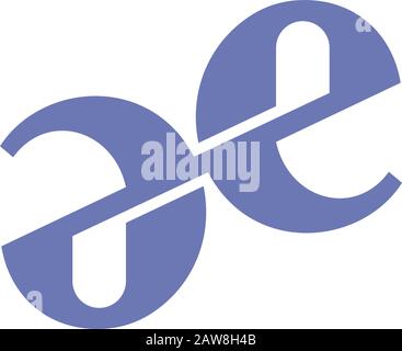 Modèle de conception initiale du logo AE ou ea Illustration de Vecteur