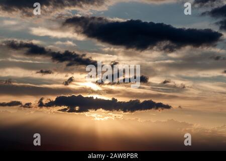 Paysage du ciel à Begur au coucher du soleil Banque D'Images