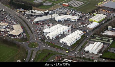 Vue aérienne d'un petit domaine industriel sur Merchants Way, Wheatley Hall Road, Doncaster N°2 Banque D'Images