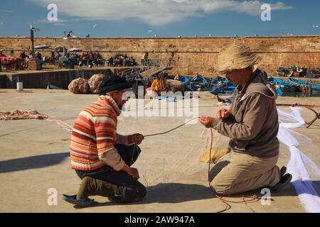 Les filets de pêche à Essaouira, Maroc Banque D'Images