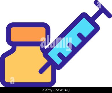 Vecteur d'icône d'injection sport. Illustration du symbole de contour isolé Illustration de Vecteur