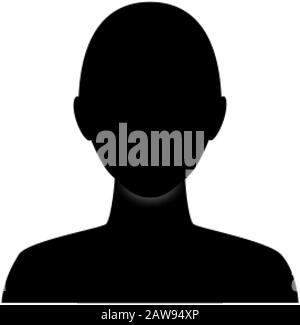 Avatar anonyme de visage neutre selon le sexe. Silhouette de tête incognito Illustration de Vecteur