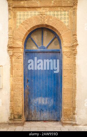 Porte marocaine bleue Banque D'Images