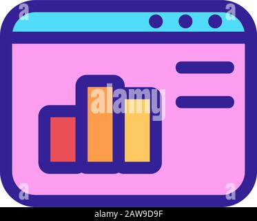 Vecteur d'icône de graphique Internet. Illustration du symbole de contour isolé Illustration de Vecteur