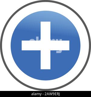 Ajoutez l'icône plus dans un style plat. Signe plus, icône d'ajout, croix médicale. Illustration vectorielle de stock isolée sur fond blanc. Illustration de Vecteur