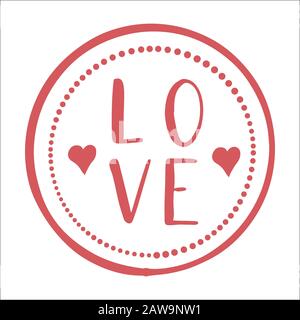 CARTES DE timbres D'AMOUR - calligraphie faite à la main. Illustration vectorielle évolutive et modifiable. Illustration de Vecteur