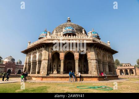 Delhi, Inde. La tombe De L'Isa Khan Niazi, qui fait partie du complexe Tombeau d'Humayun. Un Site Du Patrimoine Mondial Banque D'Images