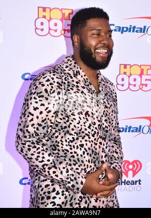 Washington, DC, USA - 16 DÉCEMBRE 2019: Khalid au HOT 99.5 iHeartRadio Jingle ball au Capitol One Arena. Banque D'Images