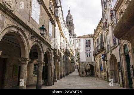 Rue étroite à Santjago de Compostela Banque D'Images