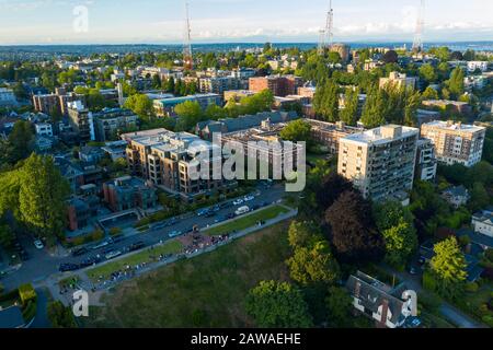 Le quartier de Queen Anne dans la ville de Seattle Banque D'Images