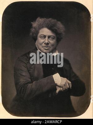 1855 CA, PARIS , FRANCE : l'écrivain français , poète et écrivain ALEXANDRE DUMAS père ( père , padre , Paris 1802 - 1870 ) , auteur de I TRE MOSCHE Banque D'Images