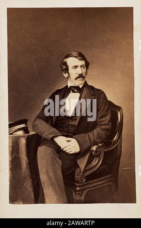 1865 CA, LONDRES , GRANDE-BRETAGNE : Célèbre DAVID LIVINGSTONE ( Blantyre , Schotland 1813 - Chtambo , Zambie 1873 ) explorateur missionnaire écossais i Banque D'Images