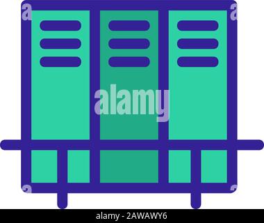 icône de placard de vestiaire vectoriel. Illustration du symbole de contour isolé Illustration de Vecteur