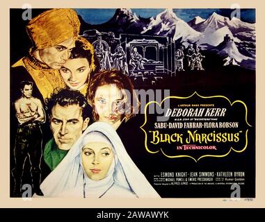 1947 , GRANDE-BRETAGNE : l'affiche publicitaire du film NARCISSE NOIRE ( Narciso Nero ) de Michael Powell et Emeric Pressburger , d'un roman b Banque D'Images