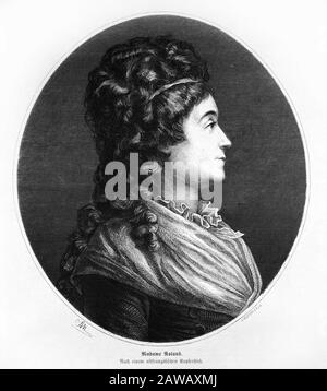Madame ROLAND ( 1754 - 1793 ), Vicomtesse Marie-Jeanne Roland de la Platière , née Manon Philipone , mariée à Jean Marie Roland vicomte de la Banque D'Images