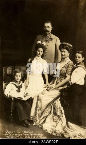 1910 CA, VIENNE : l'Erzherzog ( prince héritier ) Archiduc FRANZ FERDINAND ABSBURG Von Osterreich d'ESTE ( Graz 1863 - Sarajevo 28 juin 1914 ) avec wi Banque D'Images