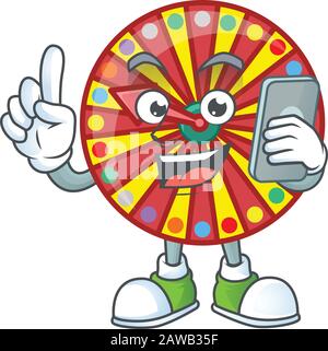 Une photo de bonne fortune de roue parlant au téléphone Illustration de Vecteur