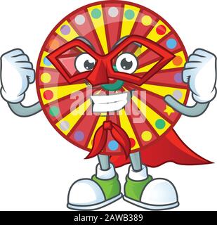 Une image amicale de la fortune de roue vêtue comme un super héros Illustration de Vecteur
